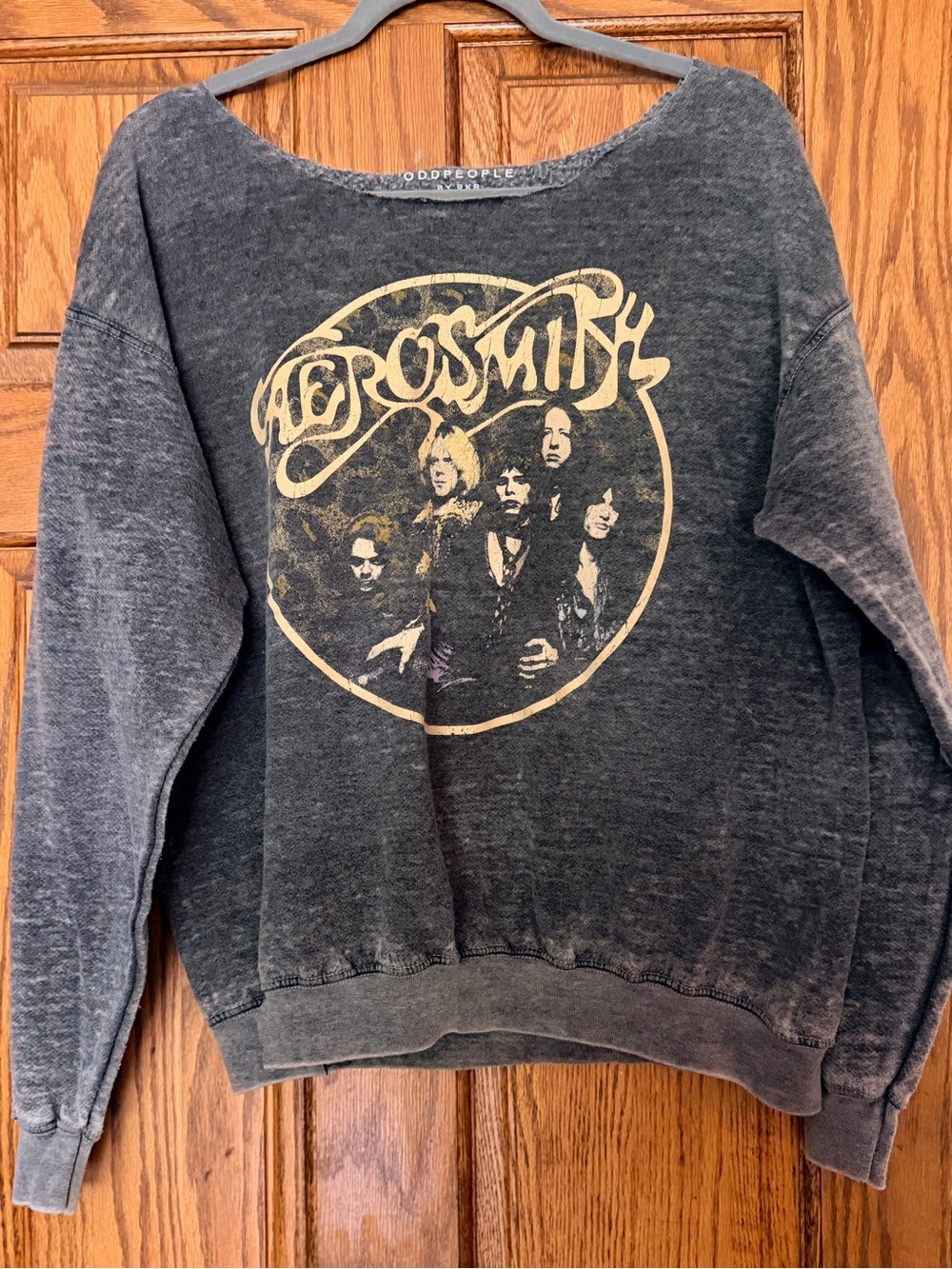 Odd People Womens Black Aerosmith Graphic Sweatshirt